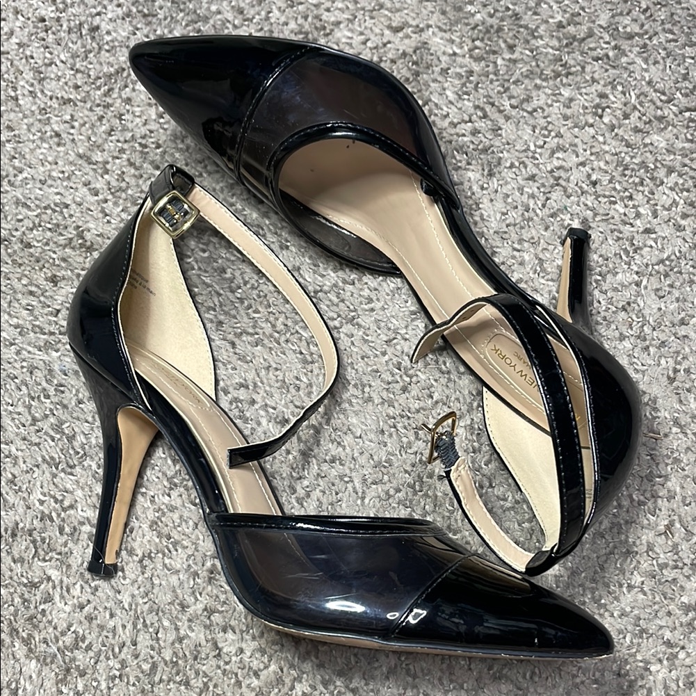 Marc New York Black Heels With Patent Leather And Suede